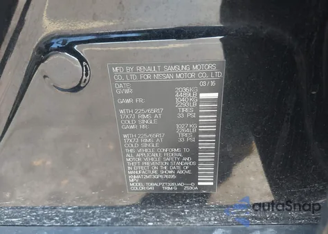 2016 Nissan Rogue S from USA, damaged, VIN KNMAT2MT3GP676195